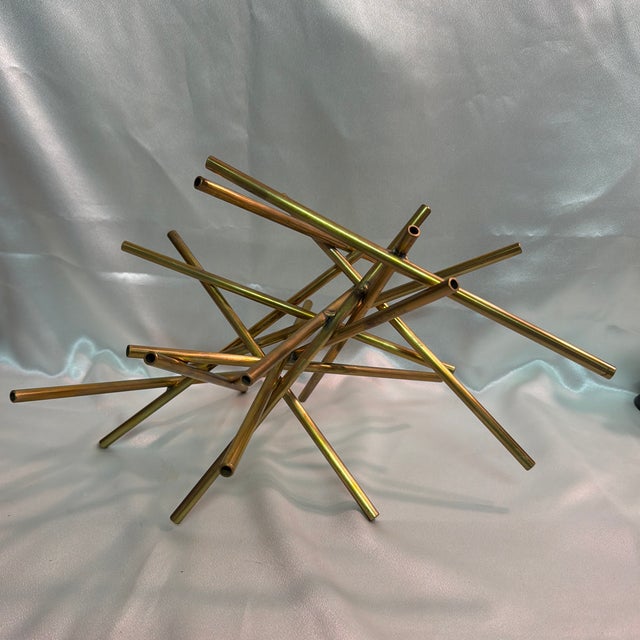 MCM Gold Colored Bars Table Sculpture For Sale - Image 4 of 5
