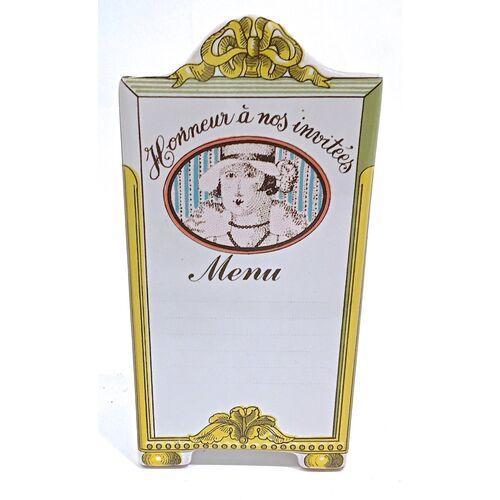 French Pair Vintage French Ceramic Menu Plaques For Sale - Image 3 of 6