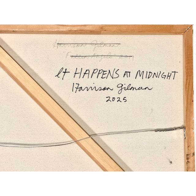 White "It Happens at Midnight" Harrison Gilman Contemporary Abstract Mixed Media Painting For Sale - Image 8 of 12