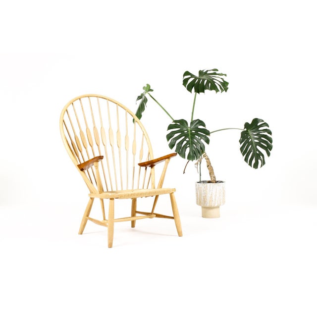 #2095 – Danish Modern / Mid Century Peacock Lounge Armchair– Hans Wegner for Johannes Hansen — Ash + Teak Classic Danish...