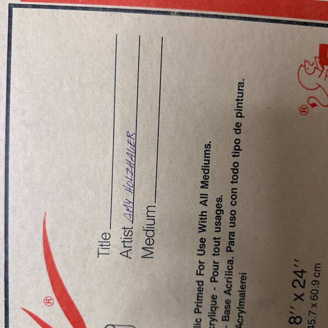 1970s Vintage Abstract Painting on Canvas Board ~Signed Amy HolzHaver For Sale - Image 10 of 10