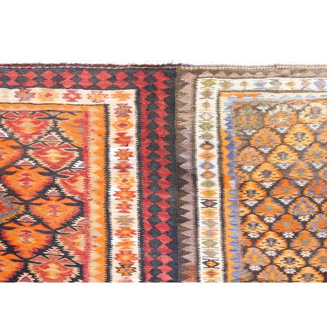 Early 20th Century Persian Qazvin Kilim Rug For Sale - Image 13 of 15
