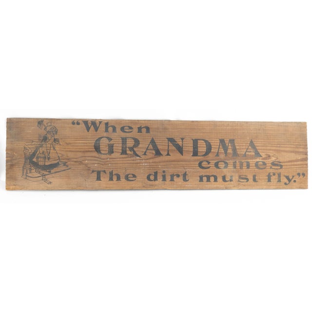 Brown 20th Century Primitive Rustic Decorative Wood Sign For Sale - Image 8 of 8