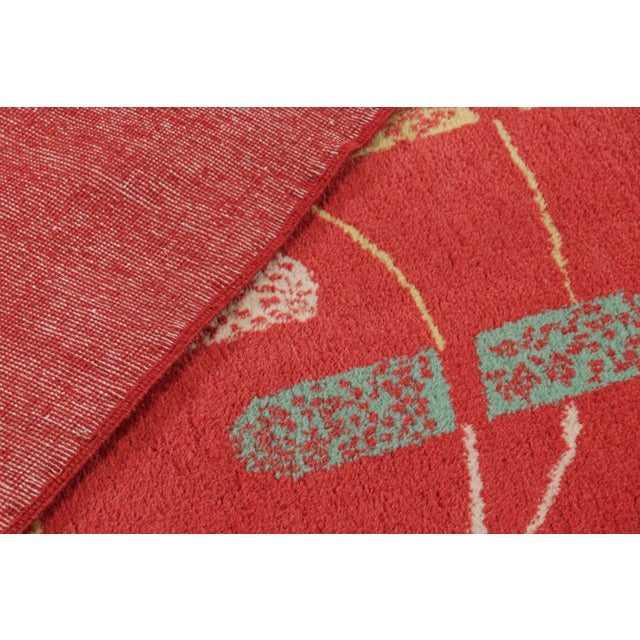 Textile Vintage Zeki Müren Rug in Red With Geometric Pattern, From Rug & Kilim For Sale - Image 7 of 7