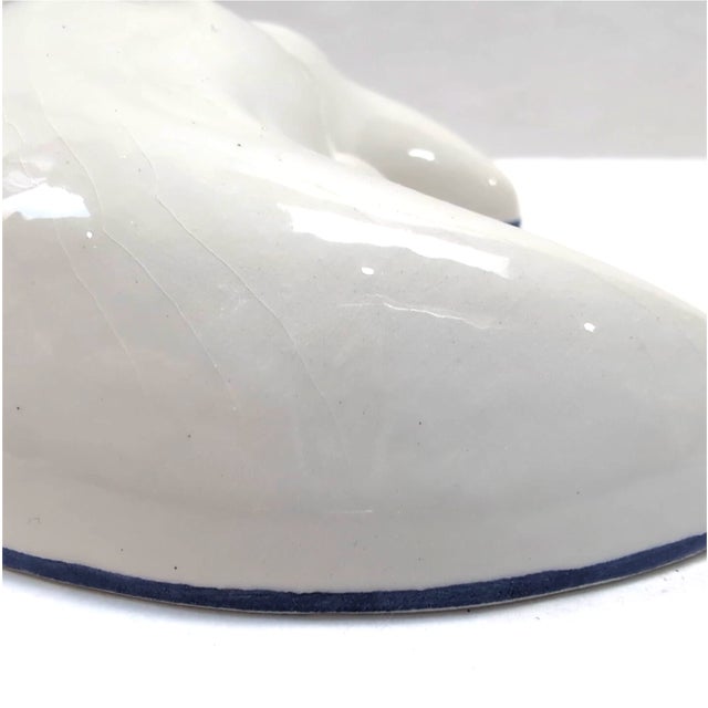 1970s VTG Pair Celestial Ceramic Crescent Moon Faces Abc Bassano Italy Wall Hanging For Sale - Image 5 of 7