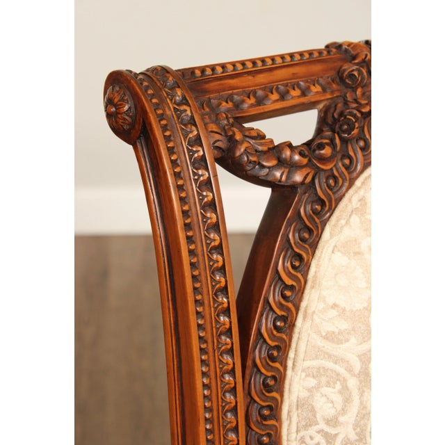 Early 21st Century Englander Line French Louis XVI Style Carved Dining Chairs - Set of 8 For Sale - Image 12 of 13