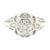1930's 14k White Gold 9 Old Mine Cut Cluster Filigree Ring, Size 6.75 For Sale