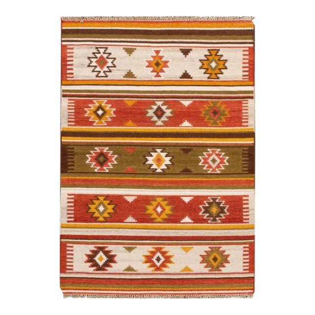 21st Century Modern Kilim Rug 4 '7'' X 6' 6''. For Sale