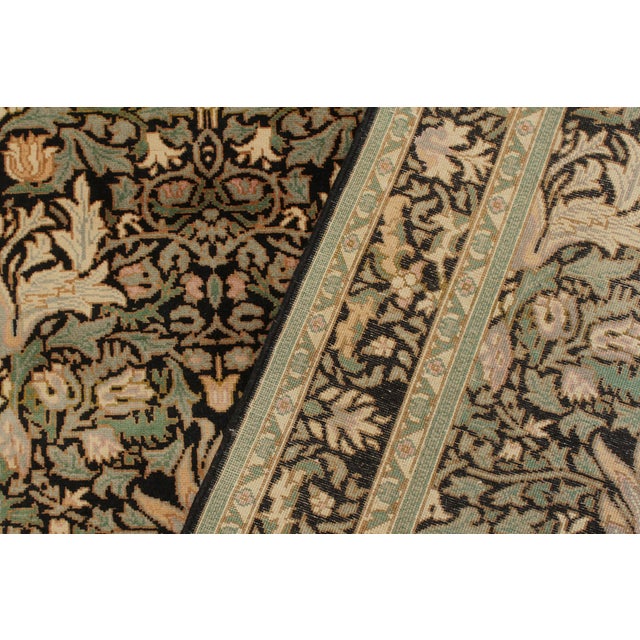 Textile Boho Chic 1990's Pak-Persian Black/Green Wool Rug - 4'0'' X 5'11'' For Sale - Image 7 of 9