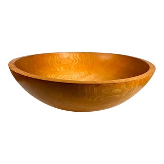 Farmhouse Rustic Sw Large Fruit Salad Bowl in Maple Wood For Sale