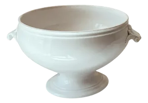 Antique French White Ironstone Lidded Soup Tureen Soupière by La Faïencerie De Gien, Circa 1886
