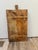 Large rectangular serving board possibly made of reclaimed teak. Features a functional handle and decorative inset cross...