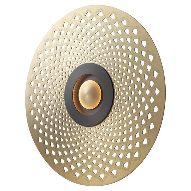 Gold Earth Mandala Wall Light by Emilie Cathelineau For Sale - Image 8 of 8
