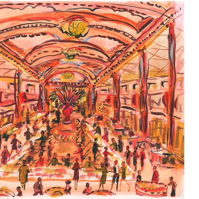 Figurative Le Department Store Original Watercolor by Pauline De Roussy De Sales For Sale - Image 3 of 3