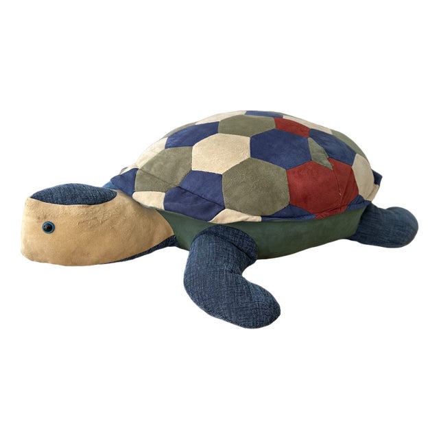 Large Leather Pouf in the Shape of a Turtle, 1975 For Sale