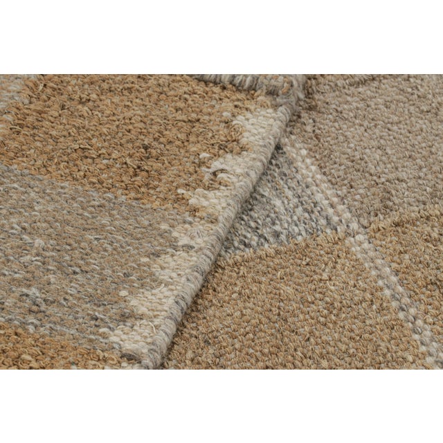 Textile Rug & Kilim’s Scandinavian Style Rug with Brown and Gray Geometric Pattern - 3x12 For Sale - Image 7 of 7