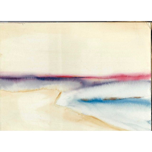 Coastal 1960s Arthur Sembler Abstract Coastal Watercolor For Sale - Image 3 of 4