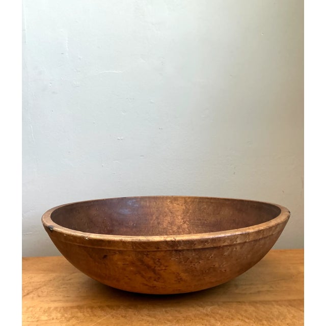 Mid-Century Modern Vintage Large Wood Salad Bowl For Sale - Image 3 of 12
