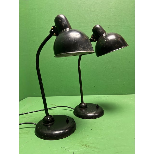 Black Model 6556 Table Lamp by Christian Dell from Kaiser-Leuchten, 1930s For Sale - Image 8 of 9