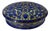 Handmade Lapis & Mother of Pearl Jewelry Box - Oval Trinket Box From Egypt For Sale
