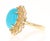 5.40 Carat Turquoise Diamond Yellow Gold Cocktail Ring, Size 7 For Sale - Image 4 of 5