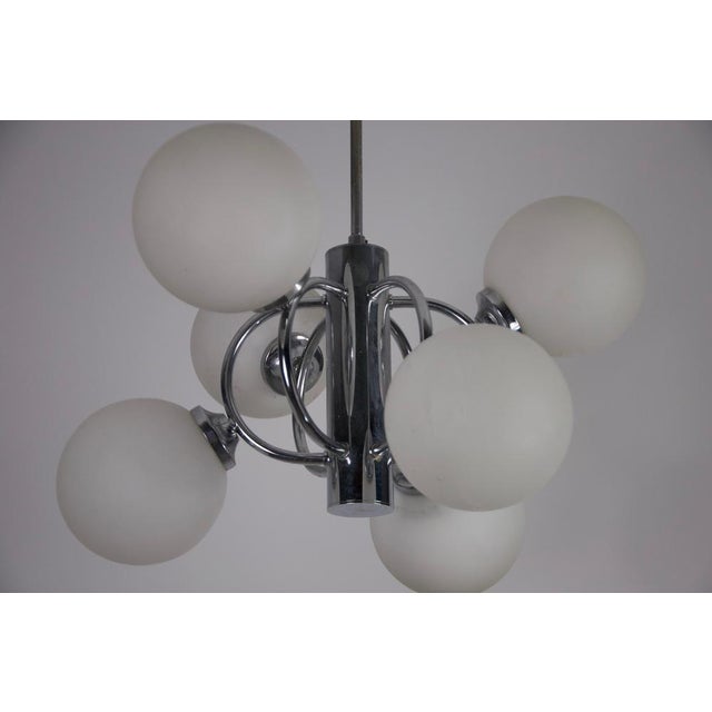Mid-Century Modern Chrome Kaiser 6-Arm Chandelier from Kaiser Idell / Kaiser Leuchten, Germany, 1960s For Sale - Image 9 of 12