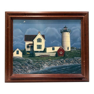 Cape Neddick Lighthouse - Framed Coastal Print by the Stewart Studio For Sale