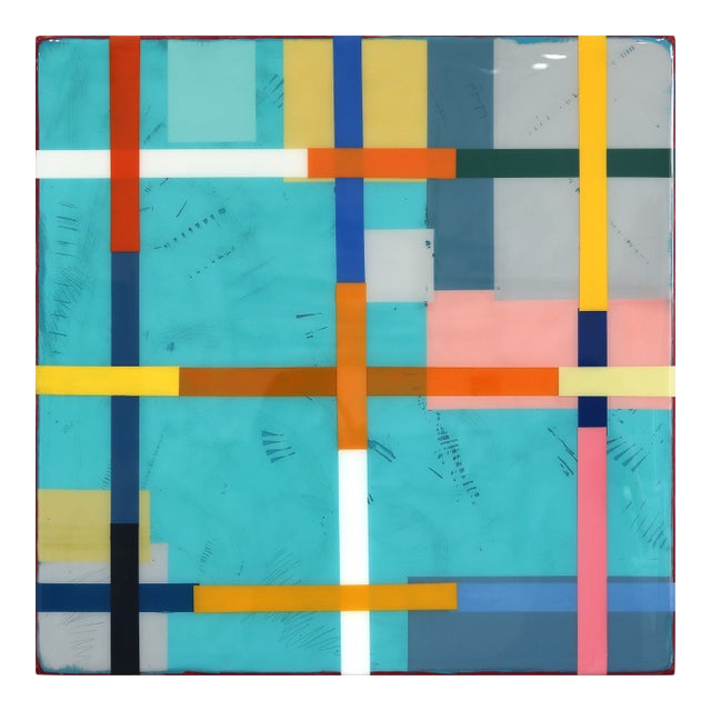 Made in the Shade 5 - Modern Resin Minimalist Multicolor Geometric Abstract Original Artwork by Ricky Hunt For Sale