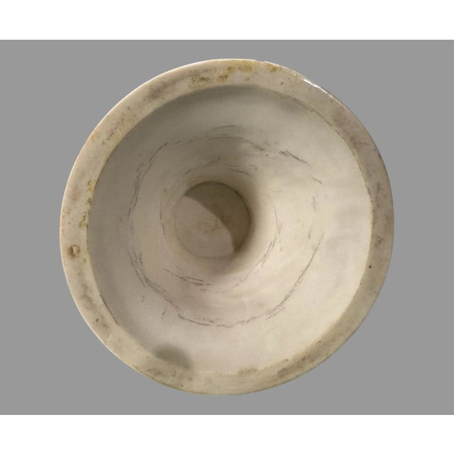 Ceramic Antique Victorian Parian Porcelain 16" Floral Decorated Handled Vase For Sale - Image 7 of 11