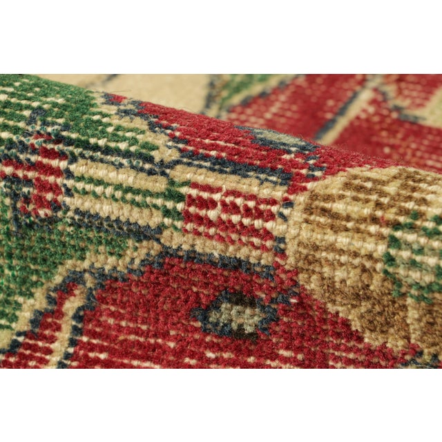 Textile Vintage Turkish Runner Rug in Green With Floral Patterns, From Rug & Kilim For Sale - Image 7 of 8
