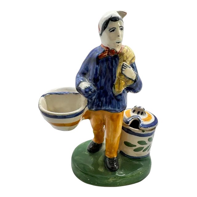 Late 19th Century Quimper Salt Cellar For Sale