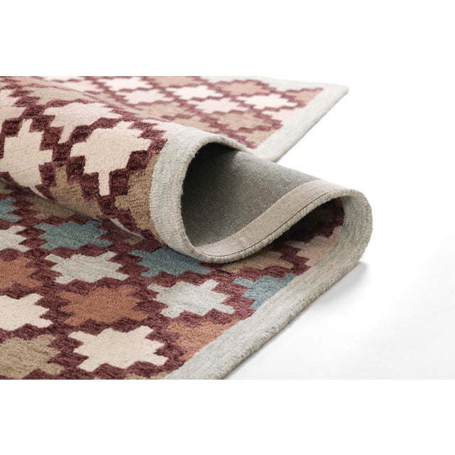 Contemporary Erin Gates by Momeni Abbot Blue & Taupe Swedish Geo Wool Rug 9' X 12' For Sale - Image 3 of 12