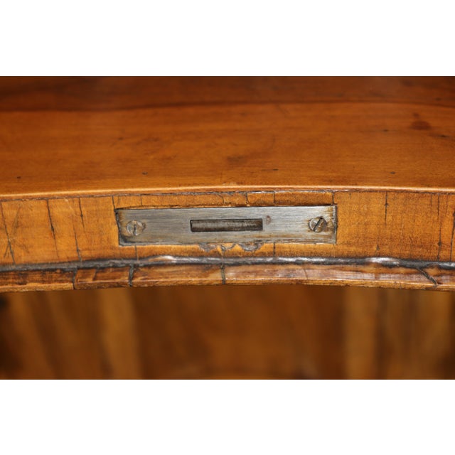 19th C Antique Italian Narrow Width Olivewood Petite Style Secretary Desk For Sale - Image 4 of 13
