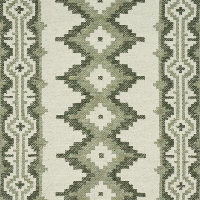 Traditional Sample - Schumacher Pathway Fabric In Green For Sale - Image 3 of 6