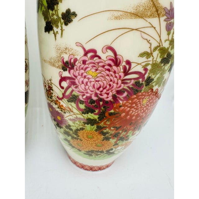 Eggshell Vintage Chinoiserie Vases, a Pair For Sale - Image 8 of 10