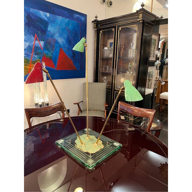 Gold Large Multidirectional 3 Arms Table Lamp, 1950s For Sale - Image 8 of 12