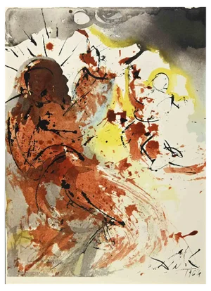 Salvador Dali, Sanctus Hieronymus, Lithograph, 1964