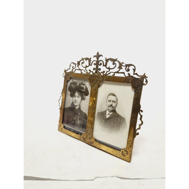 Art Nouveau Diptych Frame, Belgium, 1900s For Sale - Image 5 of 14