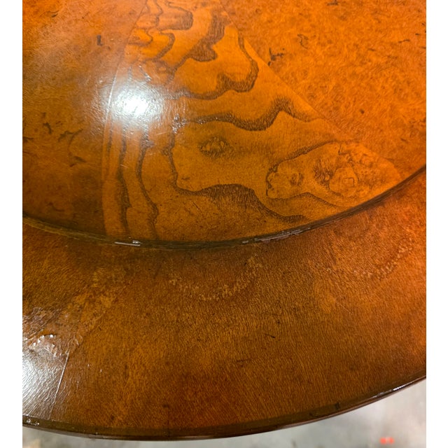 Mid 20th Century Baker Furniture Round Fruit Wood and Mahogany Bronze Mounts Claw Feet Gueridon Side Tables - Set of 2 For Sale - Image 13 of 18