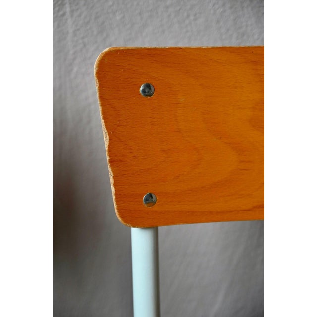 Wood Vintage School Chair in Tubular Metal and Plywood, 1960s For Sale - Image 7 of 12