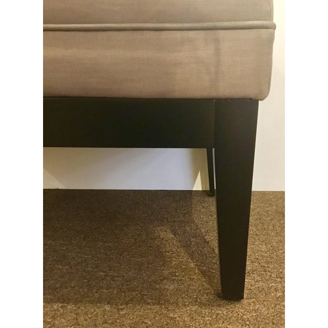 Transitional Modern Taupe Tufted Ottoman For Sale - Image 3 of 5