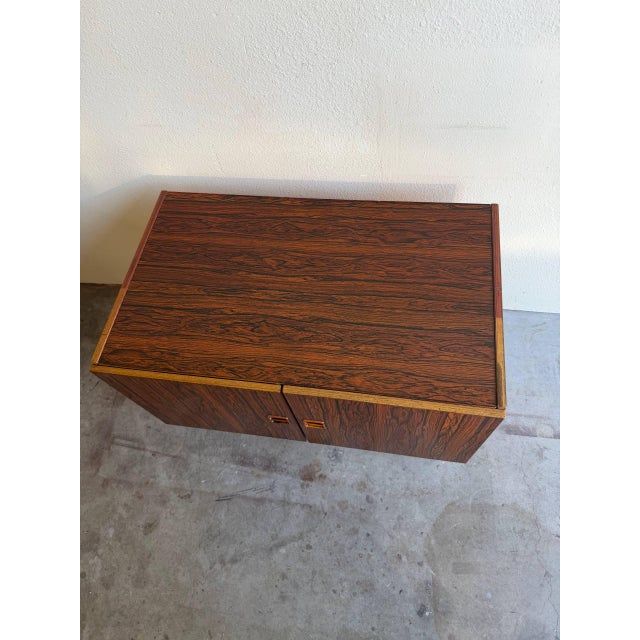 Wood Vintage Danish Rosewood Cabinet – Mid Century Modern Storage Credenza, Denmark 1960s For Sale - Image 7 of 8