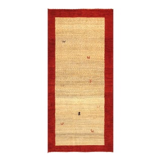 Pasargad Home Gabbeh Lamb's Wool Ivory Area Rug- 2' 8'' X 5'10'' For Sale