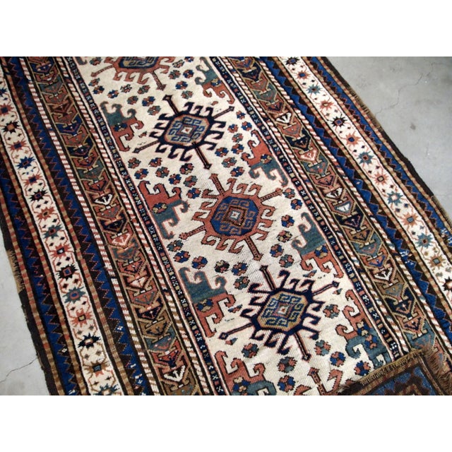 1870s, Handmade Antique Caucasian Kazak Rug 4.2' X 8.7' For Sale In New York - Image 6 of 6