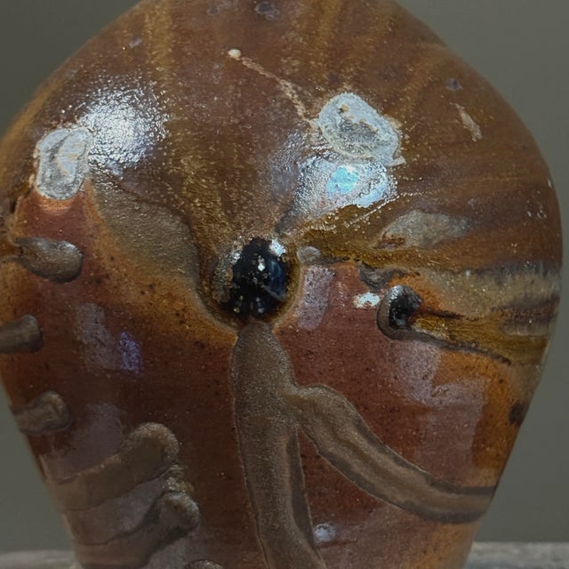 Vintage Japanese Anagama-Fired Tokkuri Vessel (Sake Bottle) For Sale In Philadelphia - Image 6 of 7