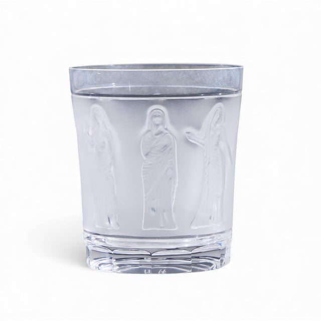 Glass Late 20th Century Lalique French Femmes Crystal Set of Decanter and Tumbler Glasses For Sale - Image 7 of 11