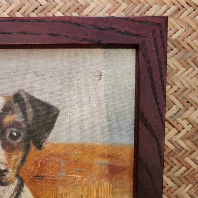 1990s Portrait Painting Smooth Haired Jack Russell Dog For Sale - Image 4 of 4