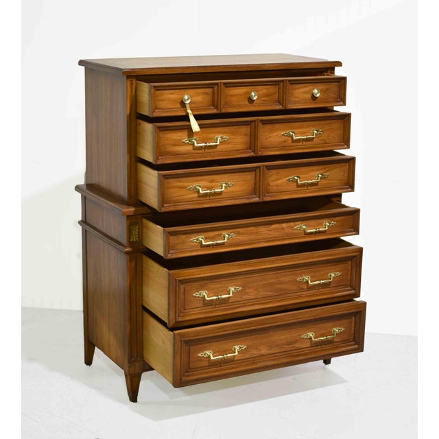 Brown Mid Century Transitional 6-Drawer Chest With Brass Hardware by White Furniture For Sale - Image 8 of 16