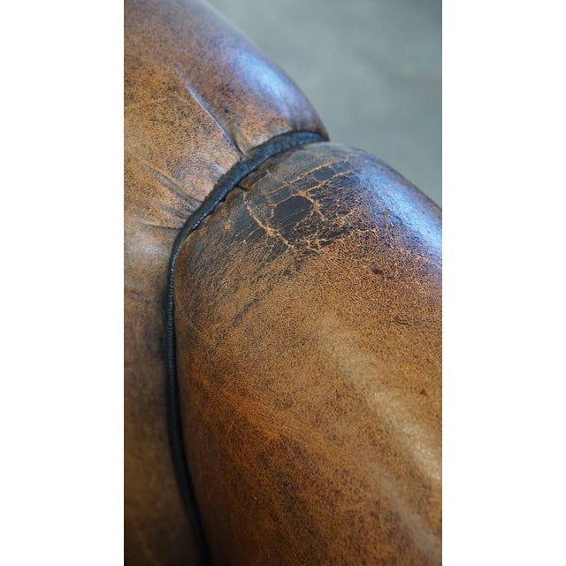 Vintage Sheep Leather Club Chair For Sale - Image 9 of 13