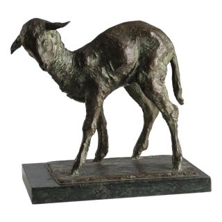 Bronze Lamb Sculpture attributed to Nando Conti For Sale